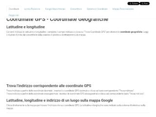 Screenshot sito: Coordinate-gps.it