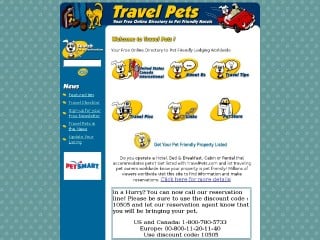 Screenshot sito: Travelpets.com