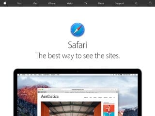 Screenshot sito: Safari