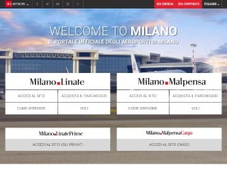 Screenshot sito: Aeroporti di Milano