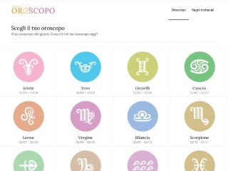 Screenshot sito: Zodiaco Oroscopo