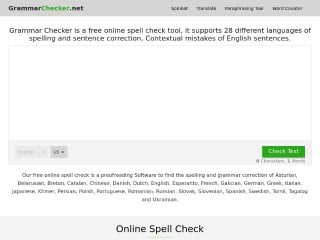 Screenshot sito: Grammar Checker
