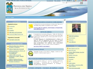 Screenshot sito: Provincia dell'Aquila