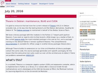Screenshot sito: Planet Debian
