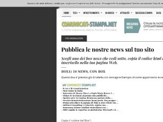Screenshot sito: Comunicati-Stampa BoxNews