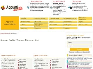 Screenshot sito: Appuntimania