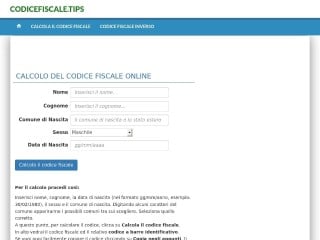 Screenshot sito: Codicefiscale.tips