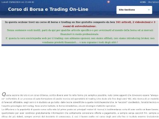 Screenshot sito: Corso di Borsa e Trading on line