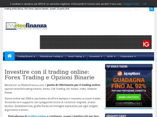 Screenshot sito: Meteofinanza.com