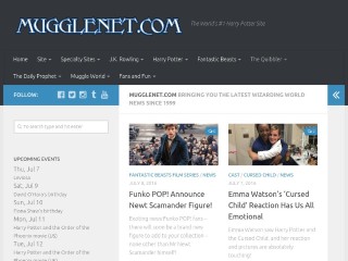 Screenshot sito: Mugglenet.com