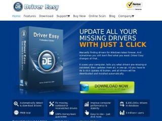 Screenshot sito: Drivereasy