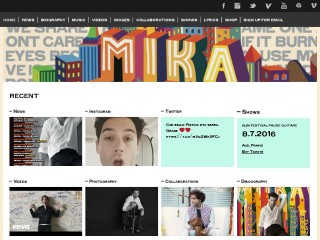 Screenshot sito: Mika