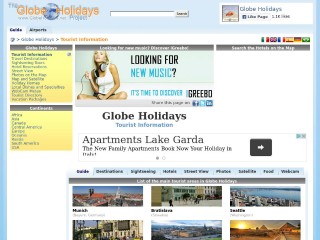 Screenshot sito: Globe Holidays