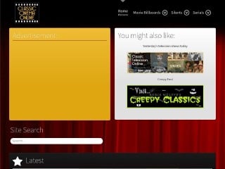 Screenshot sito: Classic Cinema Online