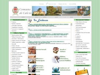 Screenshot sito: Comune di Calcio