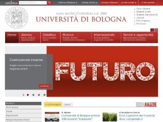 Screenshot sito: Università degli Studi di Bologna