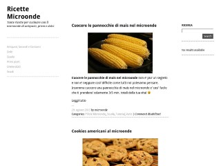 Screenshot sito: Ricette Microonde