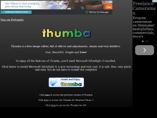 Screenshot sito: Thumba.net