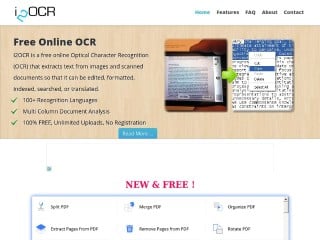 Screenshot sito: I2OCR