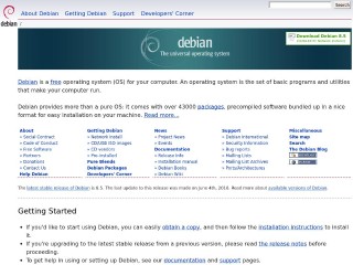 Screenshot sito: Debian