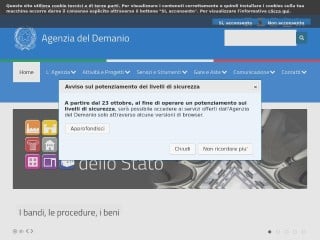 Screenshot sito: Agenzia del Demanio