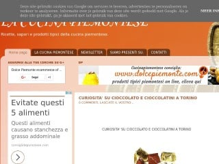 Screenshot sito: Cucina Piemontese