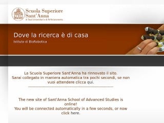 Screenshot sito: Scuola Superiore Sant'Anna