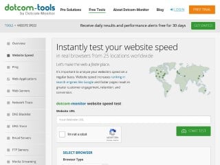 Screenshot sito: Website Speed Test
