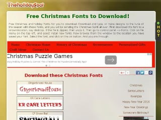 Screenshot sito: Free Christmas Fonts