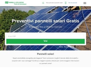 Screenshot sito: Pannelli Solari 24