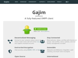 Screenshot sito: Gajim