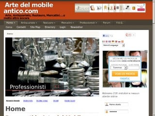 Screenshot sito: Arte del Mobile Antico