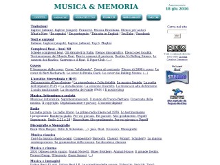 Screenshot sito: Musica e Memoria