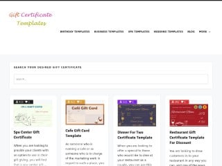 Screenshot sito: Certificate Templates