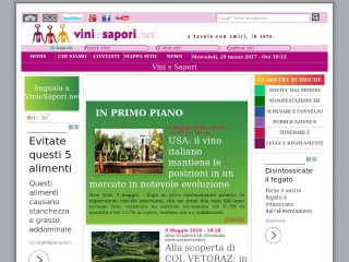Screenshot sito: Vini e Sapori