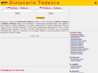 Screenshot sito: Dizionario-tedesco.com
