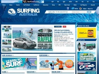 Screenshot sito: Surfing Australia