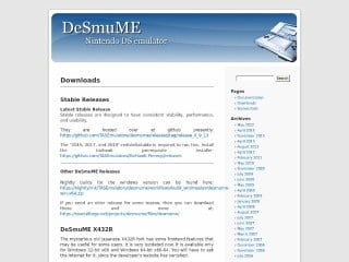 Screenshot sito: Desmume