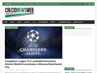 Screenshot sito: CalcioNewsWeb