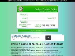 Screenshot sito: Codice fiscale online