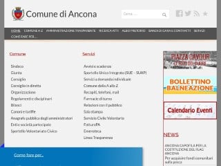 Screenshot sito: Comune di Ancona
