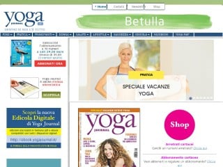 Screenshot sito: Yoga Journal