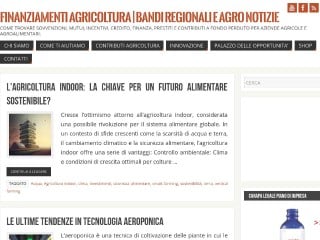 Screenshot sito: Finanziamenti Agricoltura