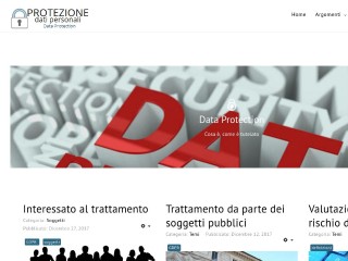 Screenshot sito: Protezione dati personali