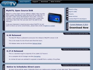 Screenshot sito: MythTV