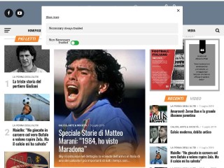 Screenshot sito: Gli Eroi del Calcio