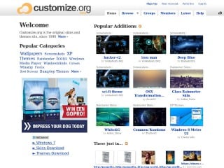 Screenshot sito: Customize.org