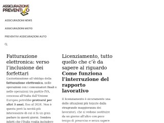 Screenshot sito: Assicurazioni Preventivo