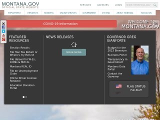 Screenshot sito: State of Montana