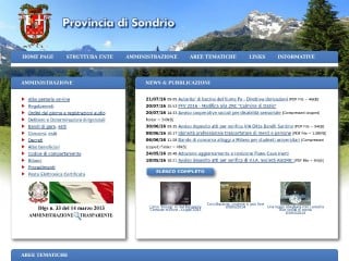 Screenshot sito: Provincia di Sondrio